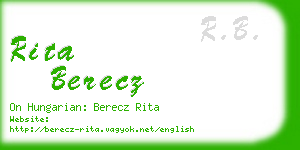 rita berecz business card